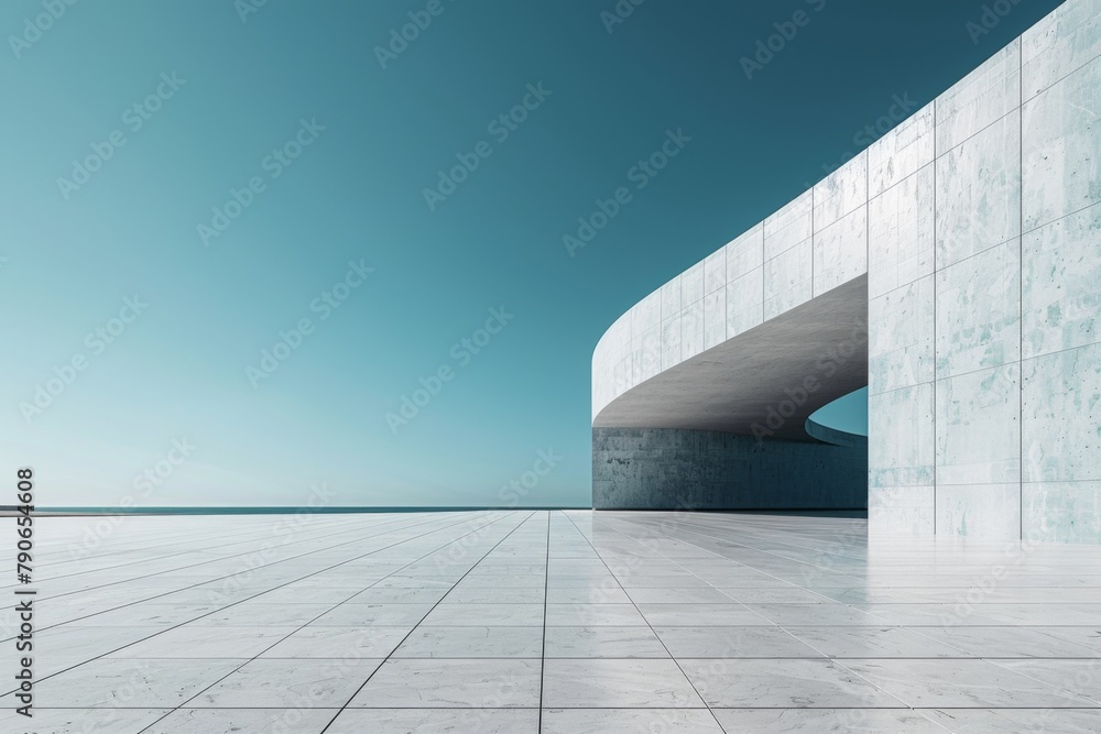 Concrete outdoor square building,Empty architectural background. Concrete outdoor square building,Empty architectural background.