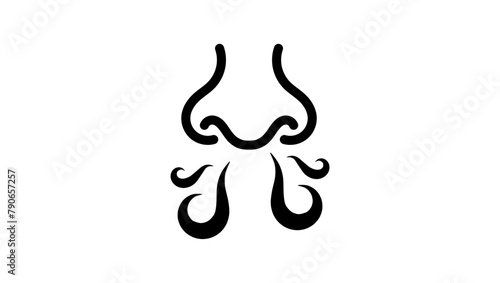 Odor emblem,  black isolated silhouette