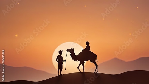 Twilight Encounter in the Desert Silhouette