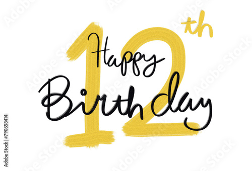 12th birthday greeting card with transparent background photo