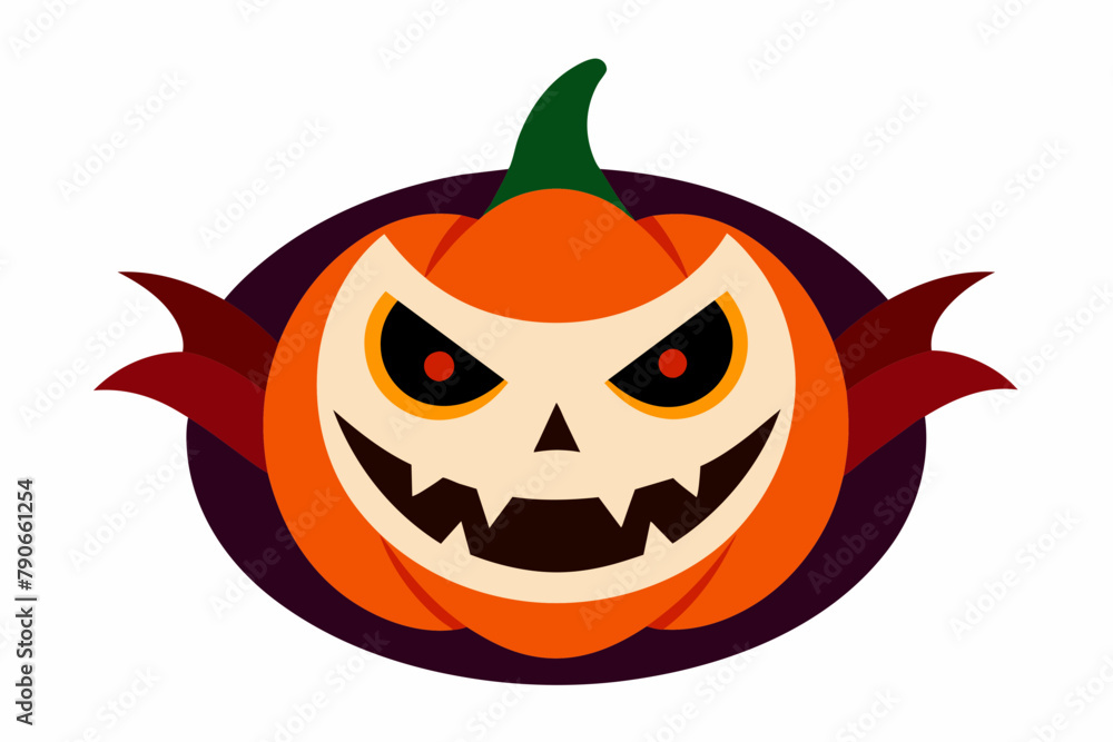 Fototapeta premium Halloween face icon on white background.