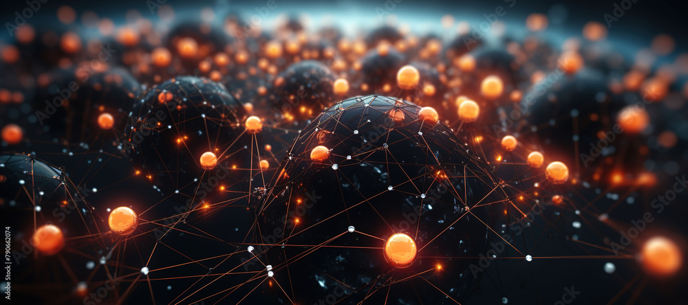 Obraz premium cyber geometric network data, program 140