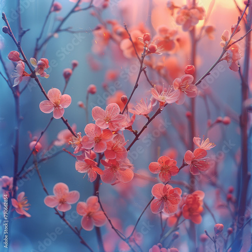 Dreamy Cherry Blossoms in Twilight Hues