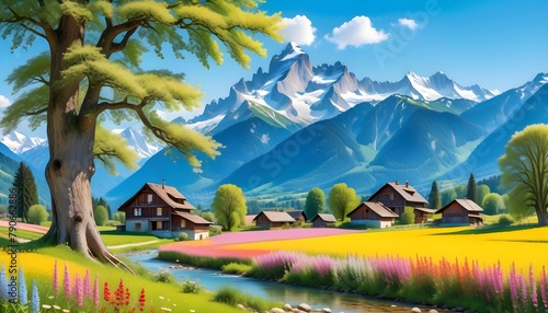 Mountain Village in Bloom