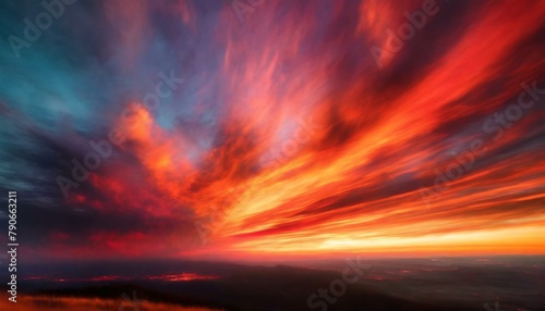 Canvas of Sunset Vivid Colors Embrace the Sky
 #790663211