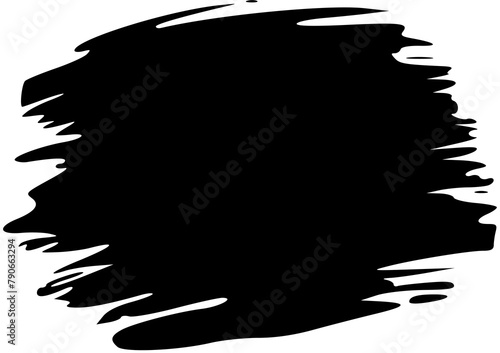 paintbrush. Round text boxes and grunge blotches. Splatters design elements. Dirty distress texture banners. Ink painted shapes