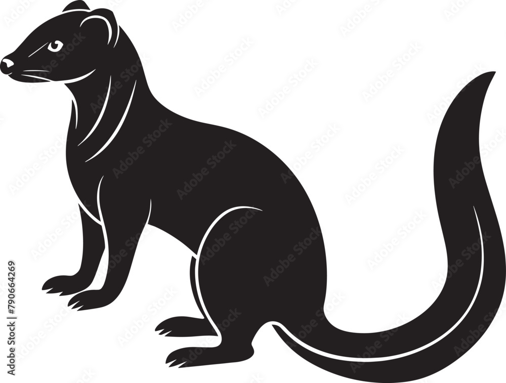 Vector image of a ferret on a white background. Side view. Vector image of a ferret on a white background. Side view.