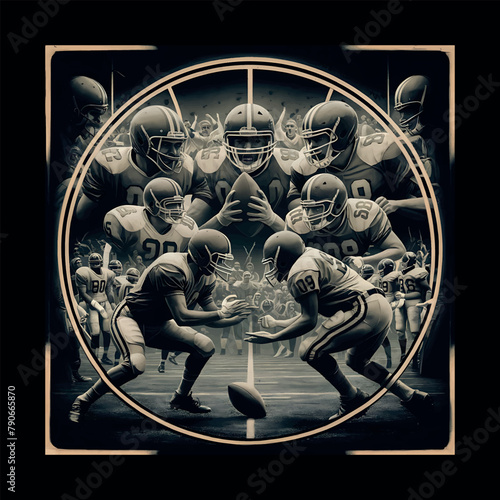 American Football illustration vector for the T-shirt.