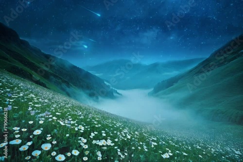 Wonderful blue sky and clouds at night 