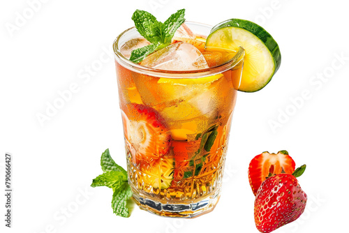 Pimms Cup Cocktail Isolated on Transparent Background
