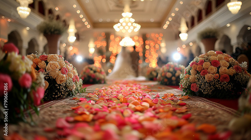 13. Islamic Wedding Ceremony: A traditional Islamic wedding ceremony filled with joy and celebration, with the bride and groom adorned in elegant attire and surrounded by intricate