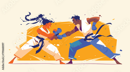 Capoeira dance fighting. African-Brazilian martial