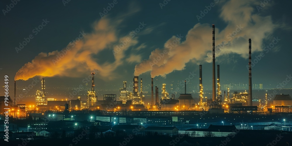 Oil refinery plant landscape. Refinery factory oil storage tank and pipeline steel. Aerial view oil and gas petrochemical industrial.