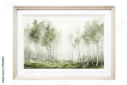 Realistic framed wall art print depicting serene nature scenery.