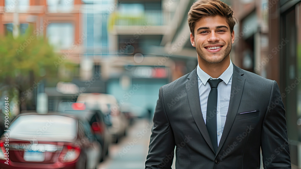 Smiling Businessman Portrait on Street Smiling Businessman Portrait on Street