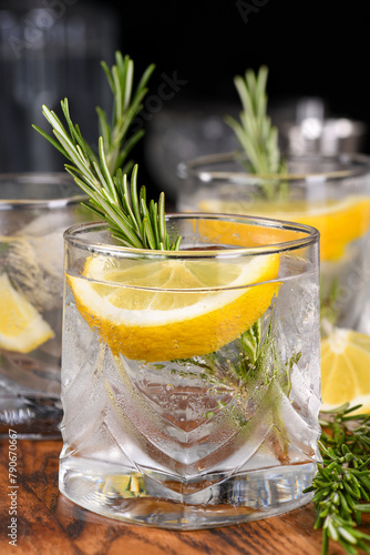 This is a great refreshing organic gin and tonic cocktail with a squeeze of lemon and rosemary. Perfect for vegetarians.