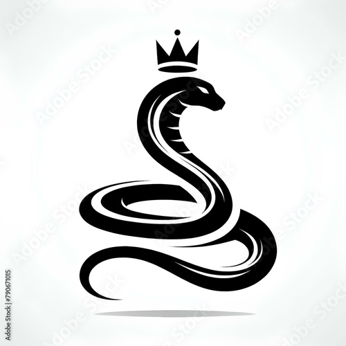 The Royal snake, black and white, a symbol of power and greatness