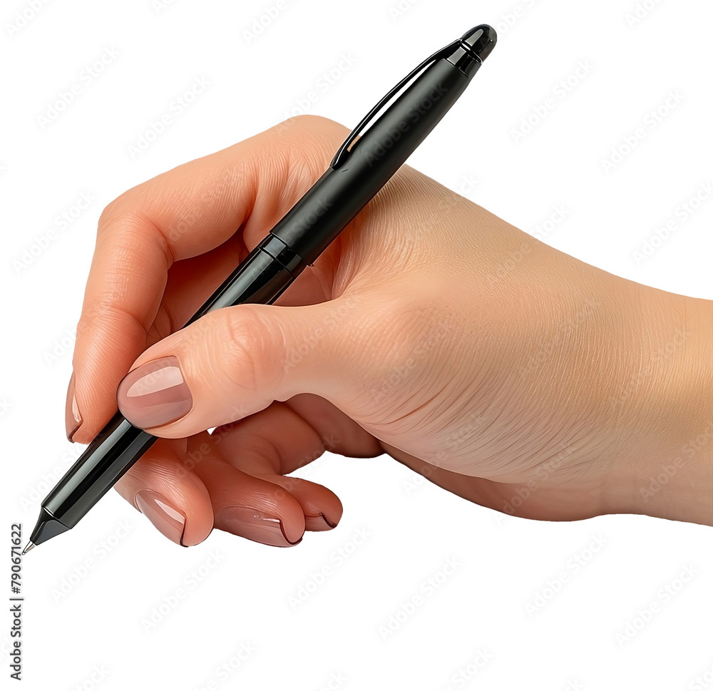 hand with pen, writing. Isolated hand with pen, writing. Isolated