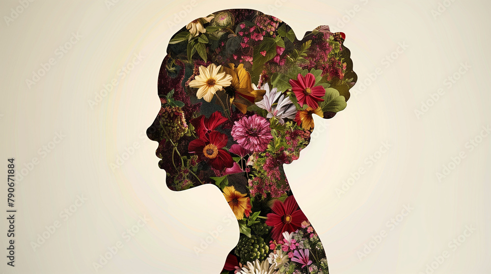 Woman portrait with double exposure and with a flower. Double exposure with young woman in the modern cityscape and forest. Double exposure of nature landscape mountain forest and woman face. Woman portrait with double exposure and with a flower. Double exposure with young woman in the modern cityscape and forest. Double exposure of nature landscape mountain forest and woman face.