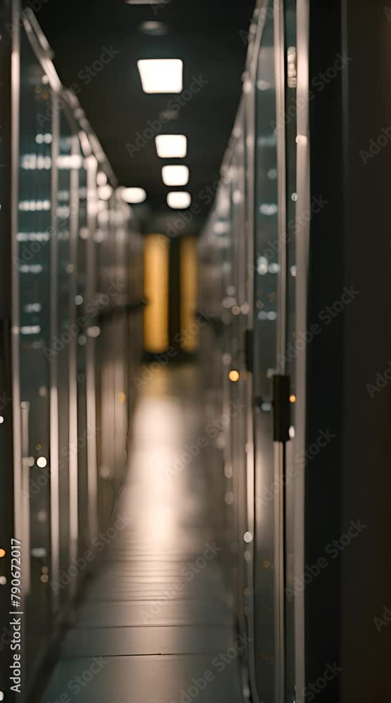 server room, Network and data servers behind glass panel server room, Network and data servers behind glass panel