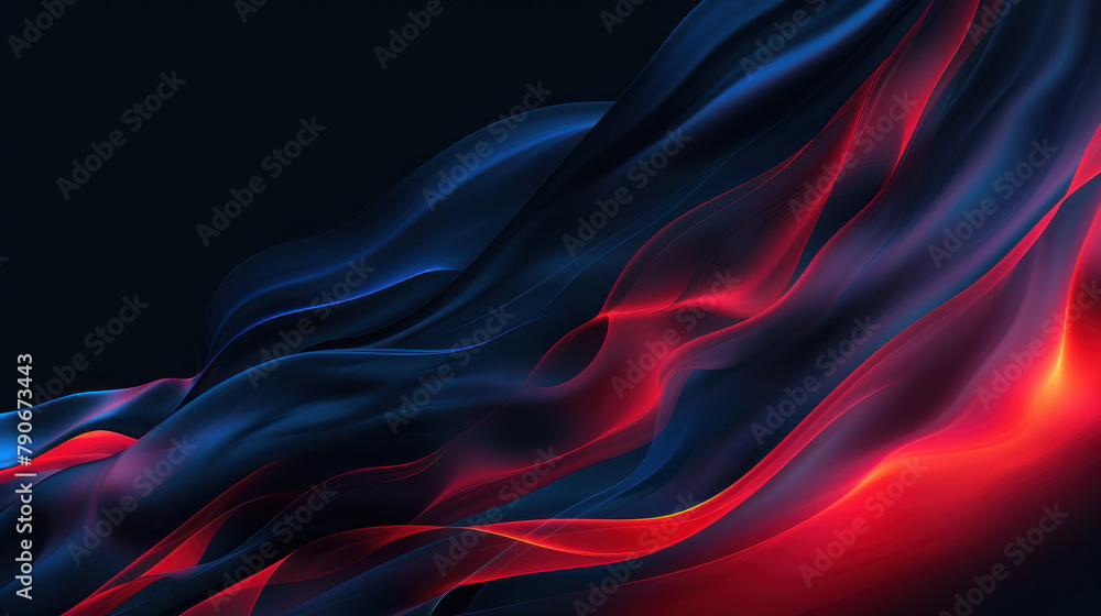 Abstract gradient background in red and blue color, Wavy Gradient Wallpaper Illustration