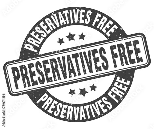 preservatives free stamp. preservatives free label. round grunge sign