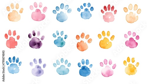 Paws Tiny paws on a soft, pastel blanket watercolor clipart