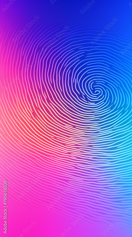 A single fingerprint glows blue against the background