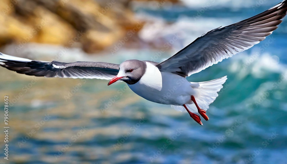 Fototapeta premium seagull flying over the sea