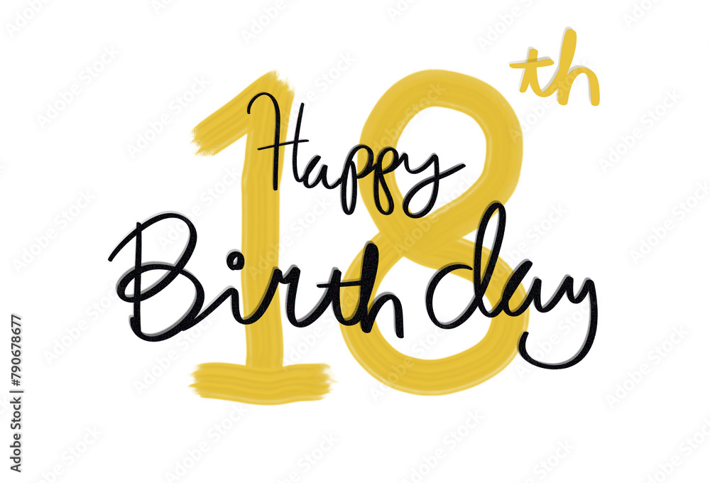 18th birthday greeting card with transparent background Stock ...