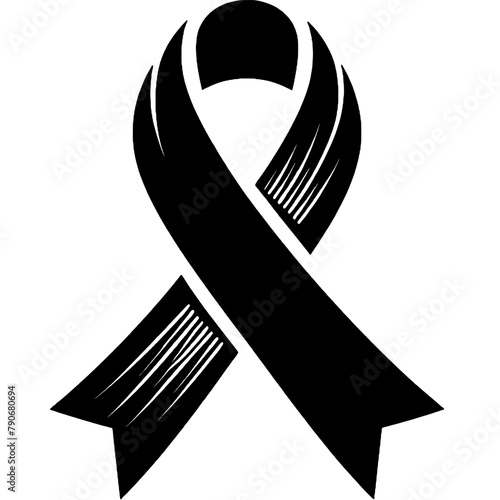 black and white ribbon icon