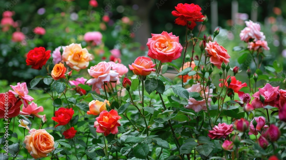 The best ornament for a garden or park is the stunning and flamboyant roses