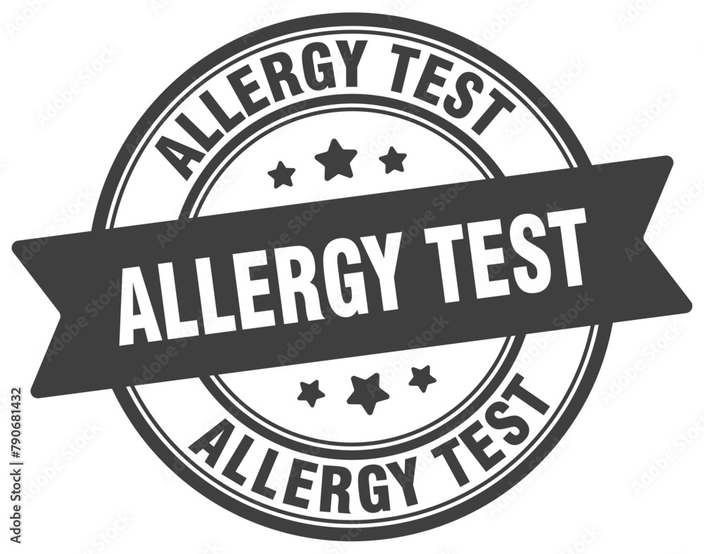 allergy test stamp. allergy test label on transparent background. round sign
