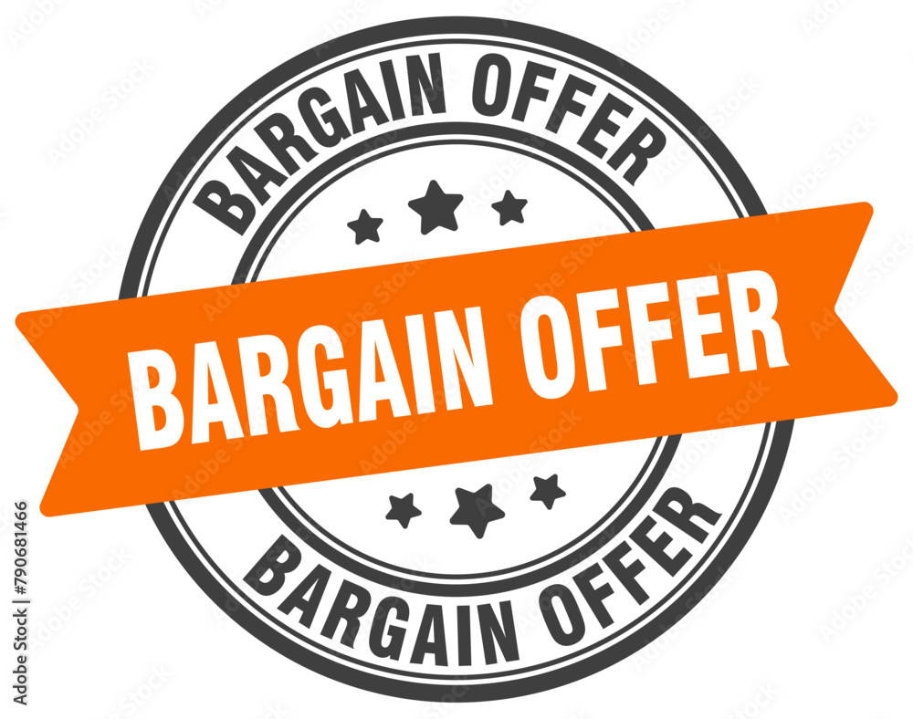 bargain offer stamp. bargain offer label on transparent background. round sign
