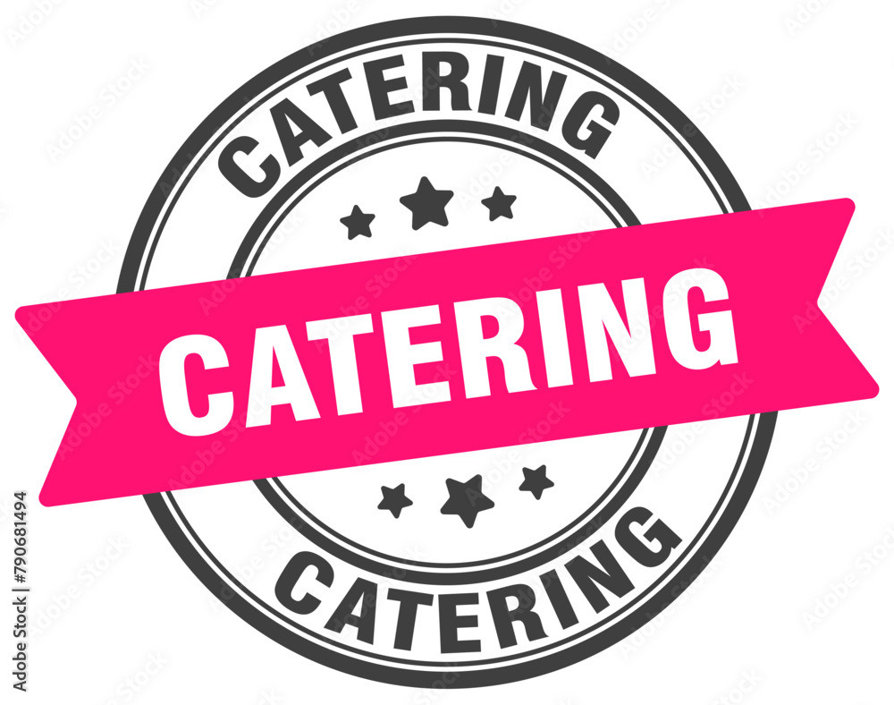 catering stamp. catering label on transparent background. round sign