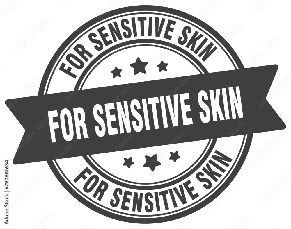 for sensitive skin stamp. for sensitive skin label on transparent background. round sign