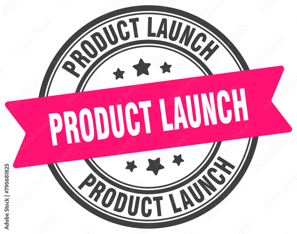product launch stamp. product launch label on transparent background. round sign