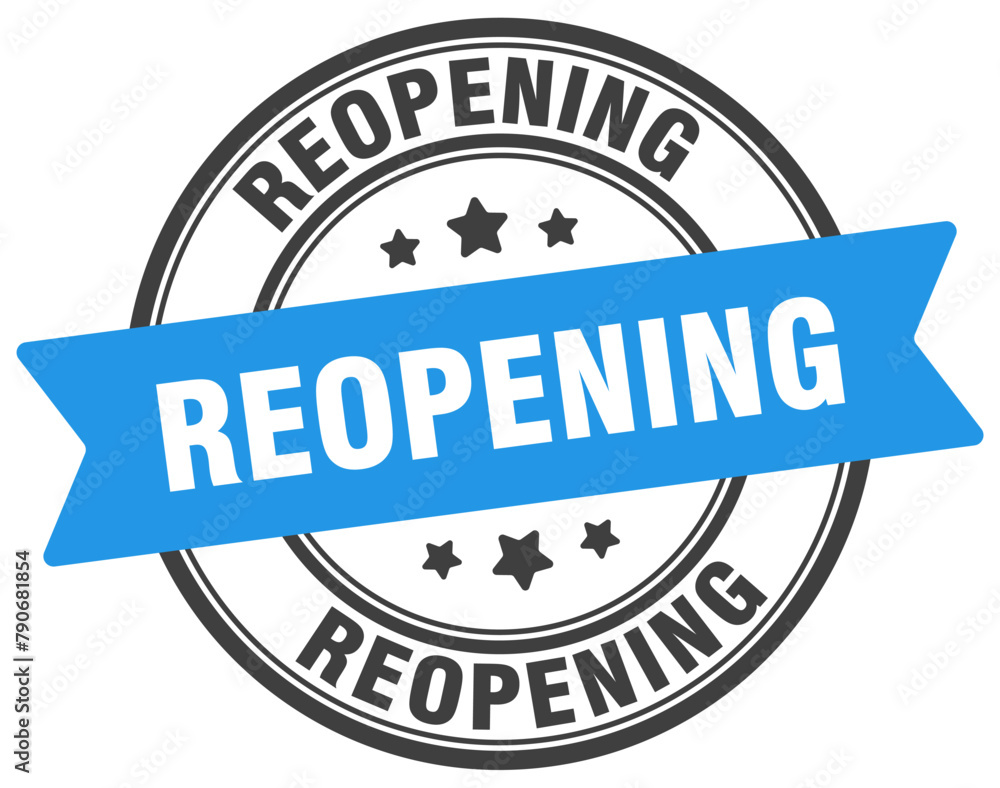 reopening stamp. reopening label on transparent background. round sign reopening stamp. reopening label on transparent background. round sign