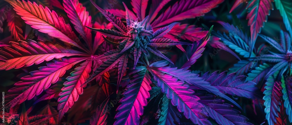 Cannabis in neon light alternative grow Cannabis in neon light alternative grow