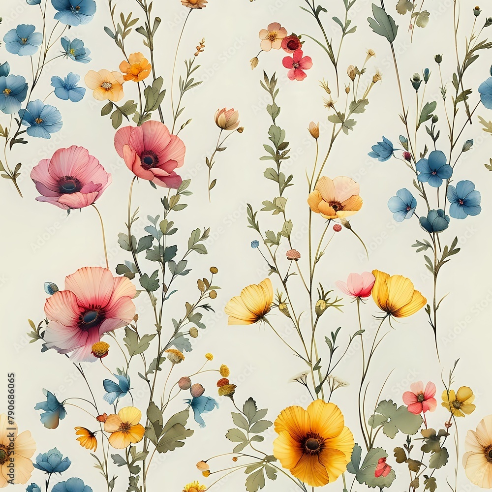 Fototapeta premium Romantic Floral Composition in Soft Pastel Colors