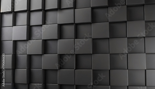 Realistic 3D geometric blocks wallpaper Minimalistic dark gray checkerboard 4k 8k big screen HD wallpaper