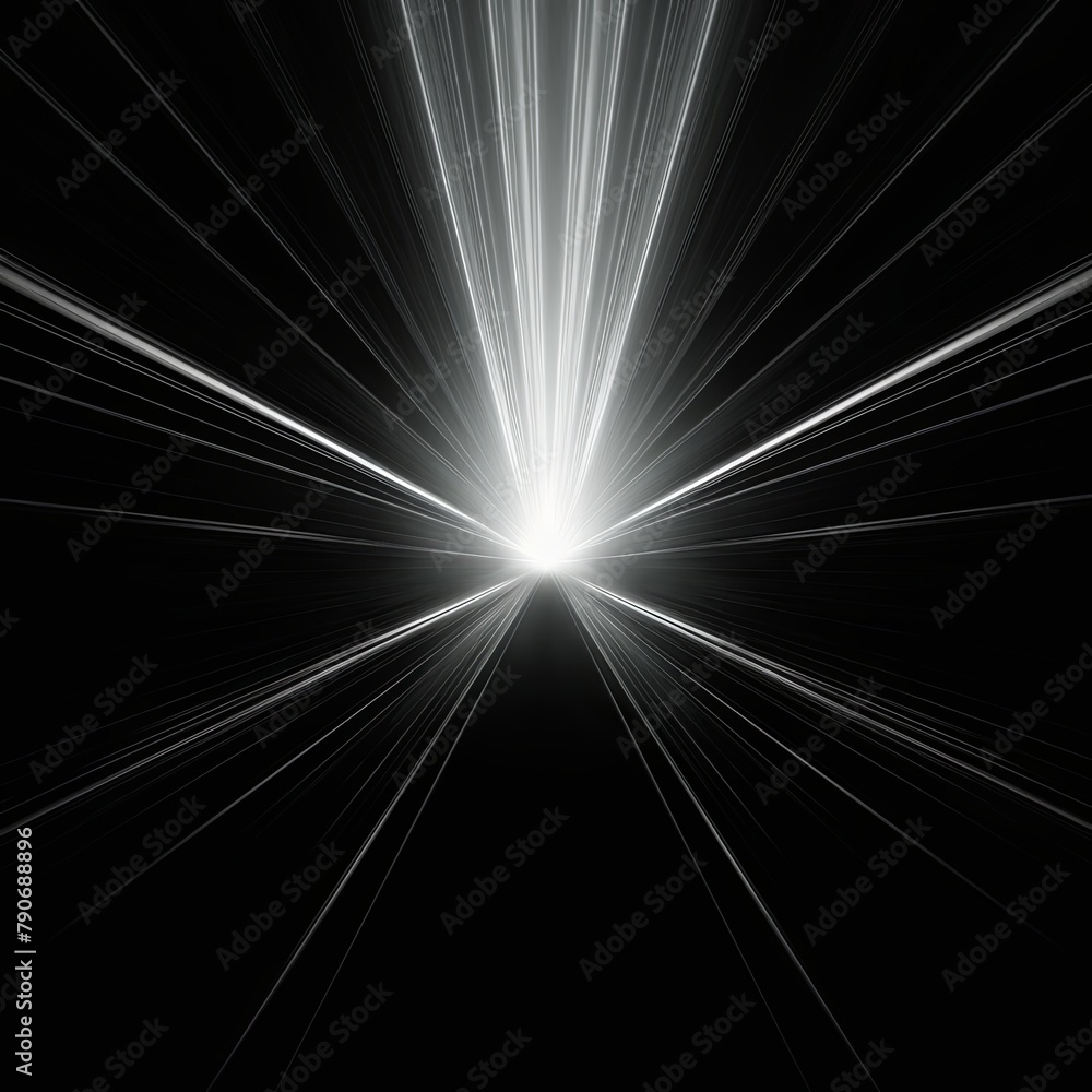 AI generated illustration of abstract white lines creating a frame on black background AI generated illustration of abstract white lines creating a frame on black background
