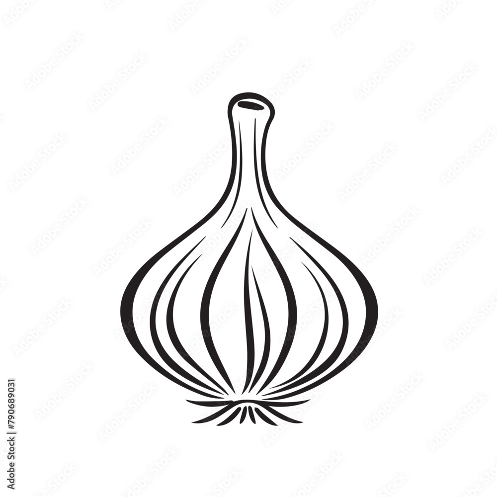 Garlic in cartoon, doodle style . Image for t-shirt, web, mobile apps and ui. Isolated 2d vector illustration in logo, icon, sketch style, Eps 10, black and white. AI Generative