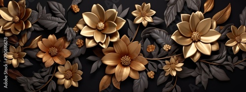 3d abstract. Plants, flowers, the golden grain. Freehand. Modern art. Plants and flowers, printing and wallpaper and posters, cards, hanging, prints. High quality photo