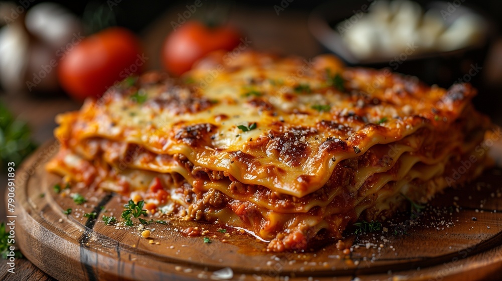 In a celebration of gastronomic delight, a gastro photograph unveils the splendor of a homemade lasagna-1 In a celebration of gastronomic delight, a gastro photograph unveils the splendor of a homemade lasagna-1