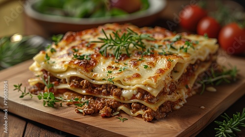 In a celebration of gastronomic delight, a gastro photograph unveils the splendor of a homemade lasagna-3
