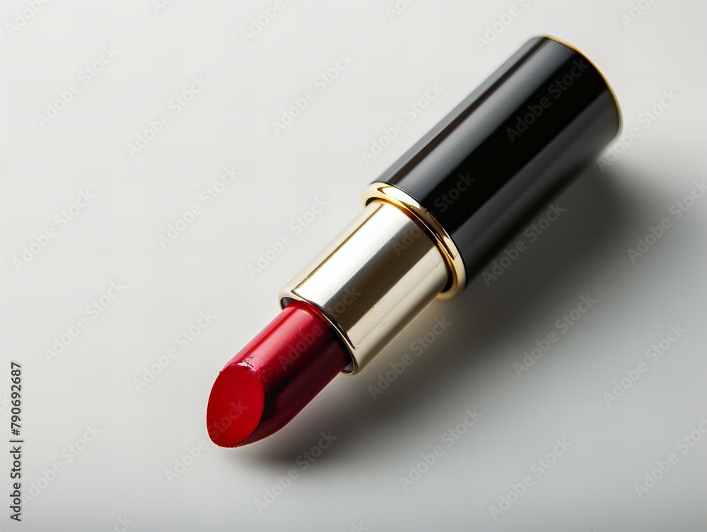 red lipstick isolated on white; glamour cosmetic accesory red lipstick isolated on white; glamour cosmetic accesory