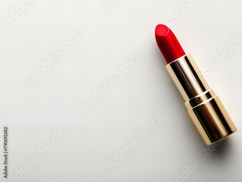 red lipstick isolated on white; glamour cosmetic accesory photo
