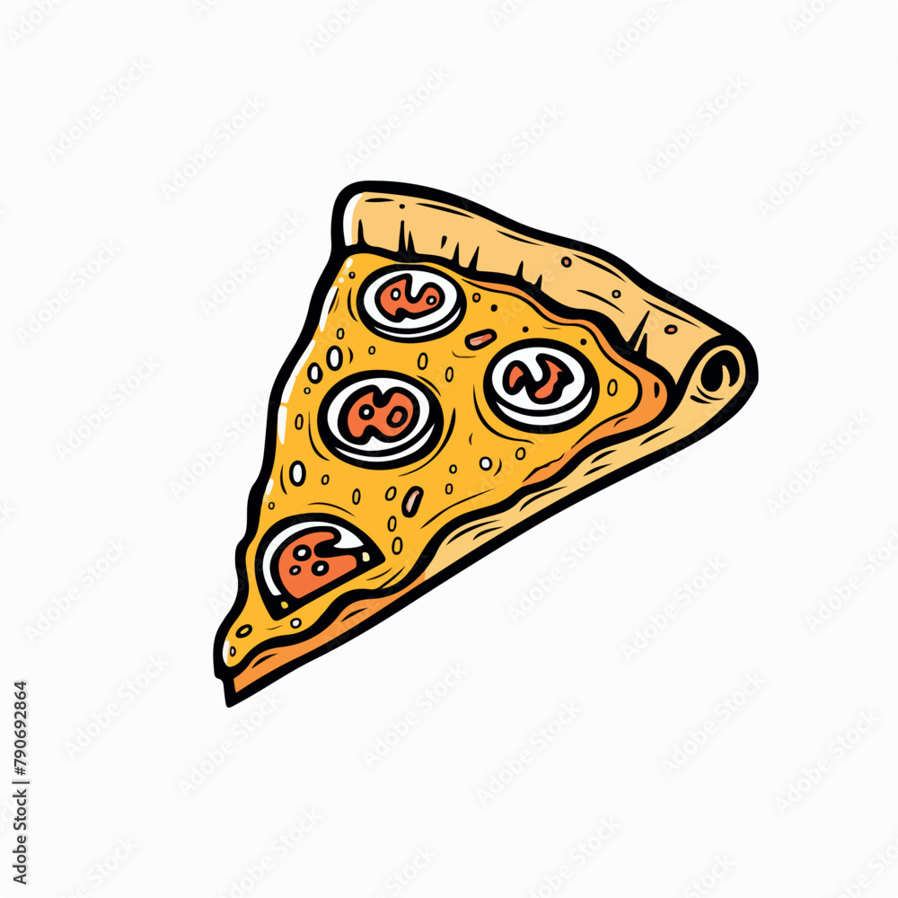 Pizza in cartoon, doodle style. Image for t-shirt, web, mobile apps and ui. Isolated 2d vector illustration in logo, icon, sketch style, Eps 10. AI Generative Pizza in cartoon, doodle style. Image for t-shirt, web, mobile apps and ui. Isolated 2d vector illustration in logo, icon, sketch style, Eps 10. AI Generative