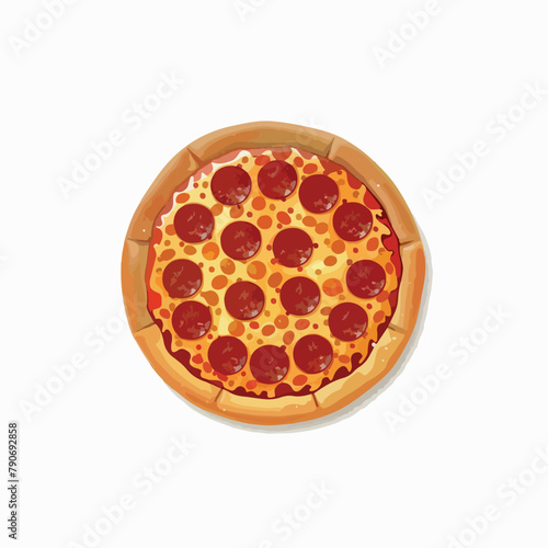 Pizza in cartoon, doodle style. Image for t-shirt, web, mobile apps and ui. Isolated 2d vector illustration in logo, icon, sketch style, Eps 10. AI Generative